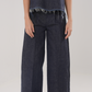 Cocoon Box Pleat Pants in Denim