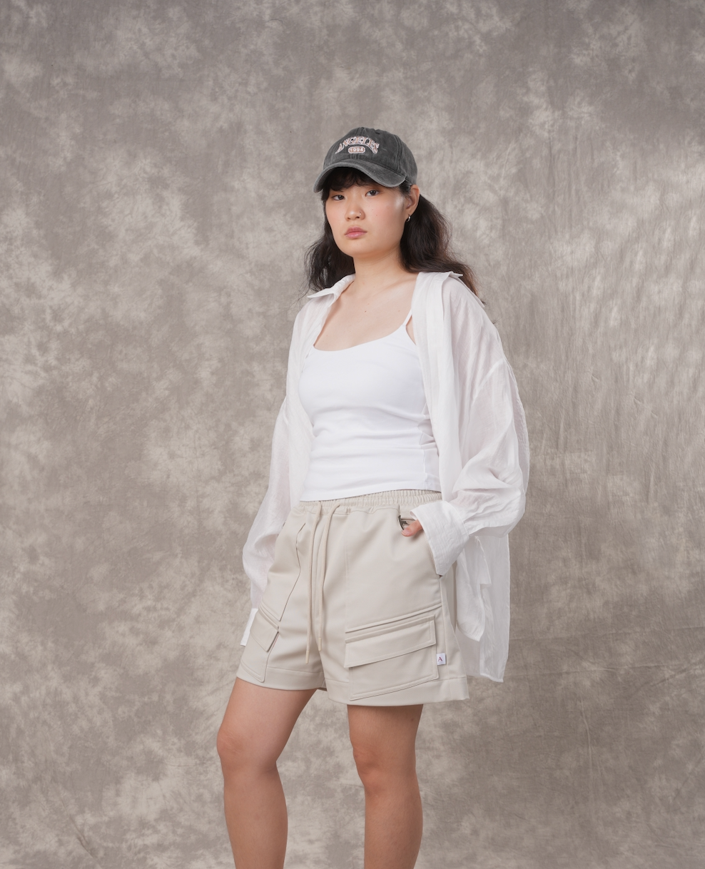 Unisex Cargo Shorts in Taupe