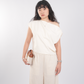 Asymmetrical Drape Top in Cream