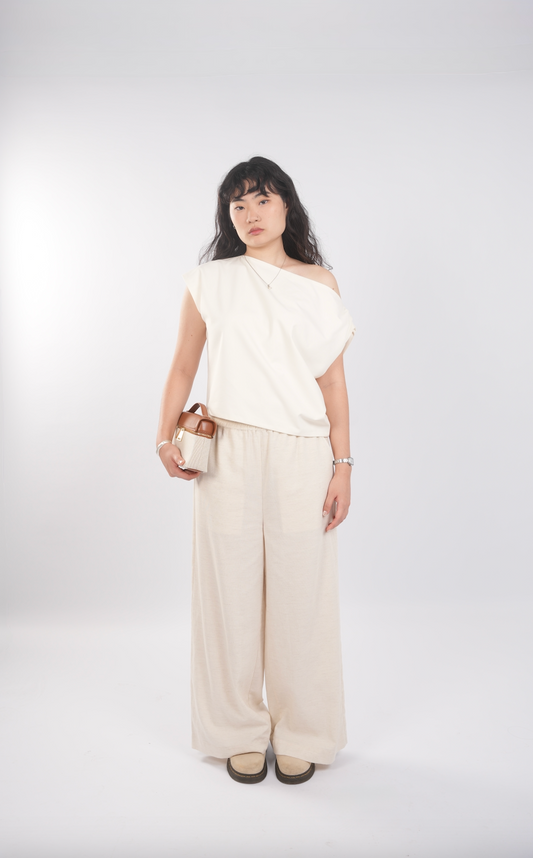 Unisex Relaxed Lounge Pants in Wheat