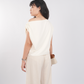 Asymmetrical Drape Top in Cream