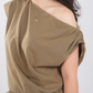 Asymmetrical Drape Top in Olive