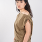 Asymmetrical Drape Top in Olive