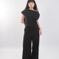 Asymmetrical Drape Top in Black