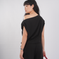 Asymmetrical Drape Top in Black