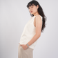 Boat Neck Tank in Cream