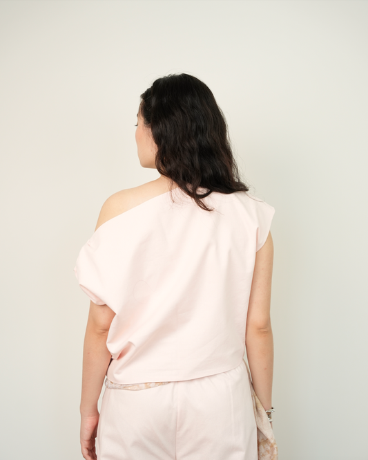 Asymmetrical Drape Top in Blush